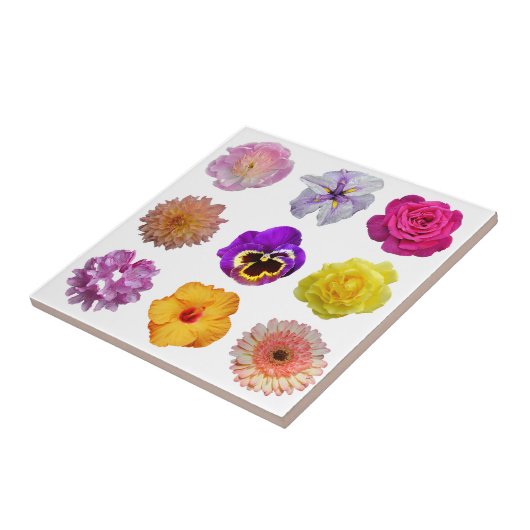 花カラフル花 タイル (側面)