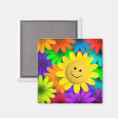 花カラフル花 マグネット (正面/裏面)