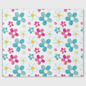 花カラフル花 ラッピングペーパー (フラット)