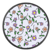 花カラフル花、花の柄、緑、ぼほ アイスホッケーパック (正面)