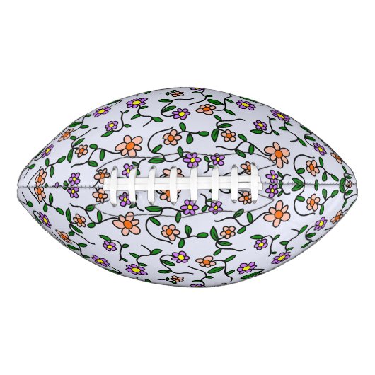 花カラフル花、花の柄、緑、ぼほ アメリカンフットボール (正面)