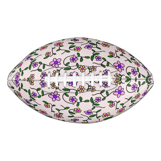 花カラフル花、花の柄、緑、ぼほ アメリカンフットボール (正面)