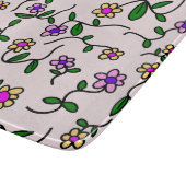 花カラフル花、花の柄、緑、ぼほ カッティングボード (角)