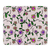 花カラフル花、花の柄、緑、ぼほ カッティングボード (正面)