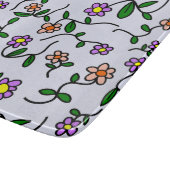 花カラフル花、花の柄、緑、ぼほ カッティングボード (角)