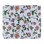 花カラフル花、花の柄、緑、ぼほ カッティングボード (正面)