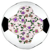 花カラフル花、花の柄、緑、ぼほ サッカーボール (回転)