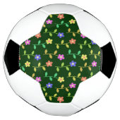 花カラフル花、花の柄、緑、ぼほ サッカーボール (回転)