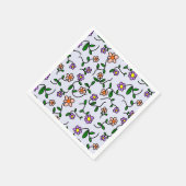 花カラフル花、花の柄、緑、ぼほ スタンダードカクテルナプキン (角)