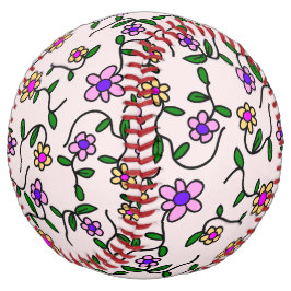 花カラフル花、花の柄、緑、ぼほ ソフトボール