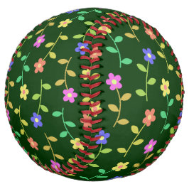 花カラフル花、花の柄、緑、ぼほ ソフトボール