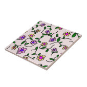 花カラフル花、花の柄、緑、ぼほ タイル (側面)