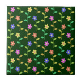 花カラフル花、花の柄、緑、ぼほ タイル (正面)