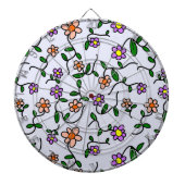 花カラフル花、花の柄、緑、ぼほ ダーツボード (正面)