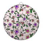 花カラフル花、花の柄、緑、ぼほ ダーツボード (正面)