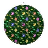 花カラフル花、花の柄、緑、ぼほ ダーツボード (正面)