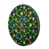 花カラフル花、花の柄、緑、ぼほ ダーツボード (正面右)