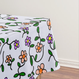 花カラフル花、花の柄、緑、ぼほ テーブルクロス