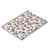 花カラフル花、花の柄、緑、ぼほ ノートブック (左側)