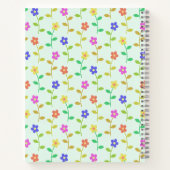 花カラフル花、花の柄、緑、ぼほ ノートブック (裏面)