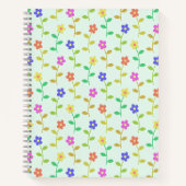 花カラフル花、花の柄、緑、ぼほ ノートブック (正面)
