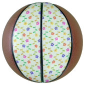 花カラフル花、花の柄、緑、ぼほ バスケットボール (縦)