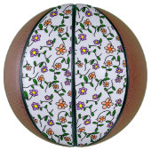 花カラフル花、花の柄、緑、ぼほ バスケットボール (縦)