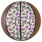 花カラフル花、花の柄、緑、ぼほ バスケットボール (縦)