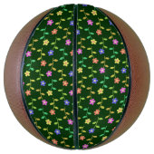 花カラフル花、花の柄、緑、ぼほ バスケットボール (縦)