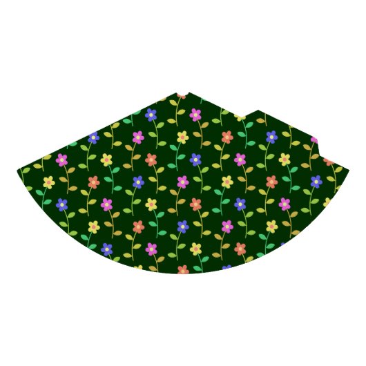 花カラフル花、花の柄、緑、ぼほ パーティーハット (正面)