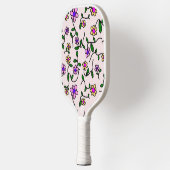 花カラフル花、花の柄、緑、ぼほ ピックルボールラケット (左)