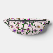 花カラフル花、花の柄、緑、ぼほ ファニーパック (レイダウン)