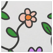 花カラフル花、花の柄、緑、ぼほ ファブリック (クローズアップ)