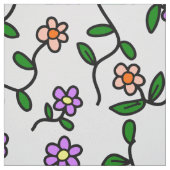 花カラフル花、花の柄、緑、ぼほ ファブリック (見本)