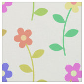 花カラフル花、花の柄、緑、ぼほ ファブリック (クローズアップ)