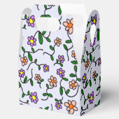 花カラフル花、花の柄、緑、ぼほ フェイバーボックス (オープン)