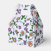 花カラフル花、花の柄、緑、ぼほ フェイバーボックス (正面サイド)