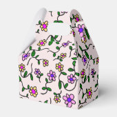 花カラフル花、花の柄、緑、ぼほ フェイバーボックス (正面サイド)