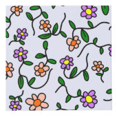 花カラフル花、花の柄、緑、ぼほ フォトキューブ (正面)