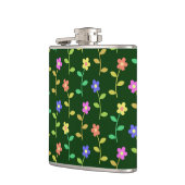 花カラフル花、花の柄、緑、ぼほ フラスク (左)