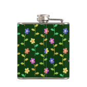 花カラフル花、花の柄、緑、ぼほ フラスク (裏面)