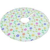 花カラフル花、花の柄、緑、ぼほ ブラッシュドポリエステルツリースカート (アングル)