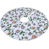 花カラフル花、花の柄、緑、ぼほ ブラッシュドポリエステルツリースカート (アングル)