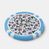 花カラフル花、花の柄、緑、ぼほ ポーカーチップ (シングル)