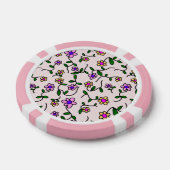 花カラフル花、花の柄、緑、ぼほ ポーカーチップ (シングル)