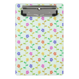 花カラフル花、花の柄、緑、ぼほ ミニクリップボード