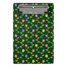 花カラフル花、花の柄、緑、ぼほ ミニクリップボード