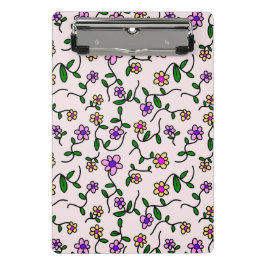 花カラフル花、花の柄、緑、ぼほ ミニクリップボード