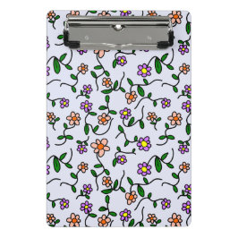 花カラフル花、花の柄、緑、ぼほ ミニクリップボード