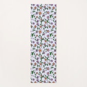 花カラフル花、花の柄、緑、ぼほ ヨガマット (正面)